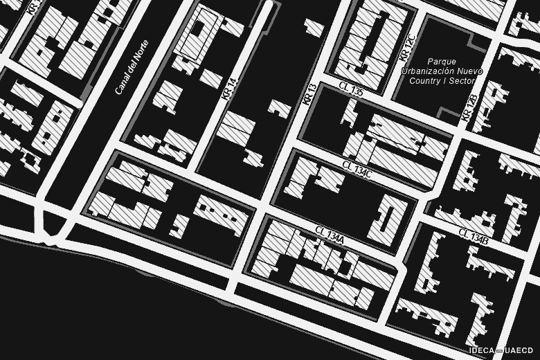 Plano de ubicación de 134 LOFT: Carrera 13 # 134A-17/29, Bogotá. Cartografía oficial de Bogotá.