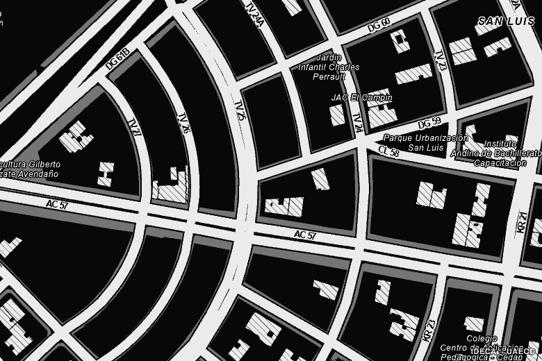 Plano de ubicación de 5924 LOFT: Diagonal 59 # 24A-15, Bogotá. Cartografía oficial de Bogotá.